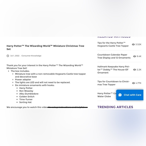 Hallmark Harry Potter Christmas tree set. Never removed from the box. - Picture 4 of 8